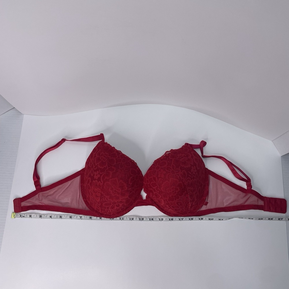 Victoria's Secret Bra 32DD Red Demi Padded Underwire Adjustable Clasp Back - Picture 6 of 12